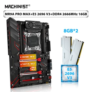 MASINIST X99 MR9A PRO MAX Emaplaadi Kit LGA-2011-3 Set Xeon E5 2696 V3 Protsessor CPU 16GB=2tk*8G 2666MHz DDR4 Mälu RAM SSD
