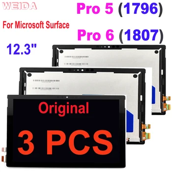 3 TK Originaal Microsoft Surface Pro 5 1796 Pro 6 1807 LCD Ekraan Touch Digitizer Assamblee Pind Pro5 Pro6 LP123WQ1