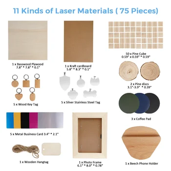 Laser Graveerimine Materjali Komplekt Isikliku Pet ID Võtmehoidja Vineer, Metall visiitkaart Foto Raami Haridus Puzzle Nahk