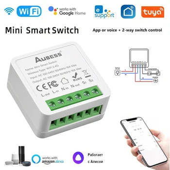EweLink Tuya Wifi Mini Smart Lüliti 16A Energia Monitori Tugi, 2-way-Kontroll Smart Elu Töötab Alexa Alice Google Kodu