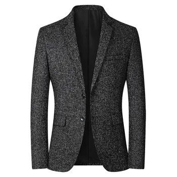 Meeste Ülikond Set Trend Boutique Sobiks mantel Harjatud Uus Kleit Püksid Äri Slim Tasku Vabaaja Jope Sügis-Talv terno masculino