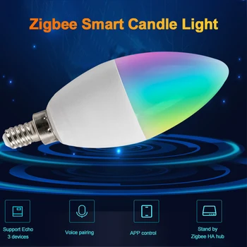Tuya E14 E12 Smart Küünal Lamp RGBCW 5W LED Lamp Smartthings Kaugjuhtimispult ühildub Alexa Kodu