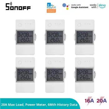 SONOFF POW Elite Smart Lüliti 16A/20A Power Meter WiFi Smart Switch With LCD Ekraan Töötab Alexa Google ' i Kodu EWeLink App Kuum