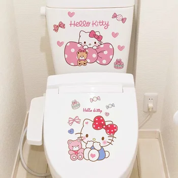 Kawaii Sanrio Hello Kitty Cinnamoroll Wc Kleebis Veekindel Isekleepuvad Anime, Joonis Kaunistada Seina Kleebis Jõulud Kingitus