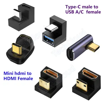 360 Kraadi U-kujuline Mini HDMI&Type-C Adapter USB3.2 Adapteri Tüüp-c Laiendamine HDMI Konverter HD-2.1V8K 60Hz Jaoks Kaasaskantav monitor