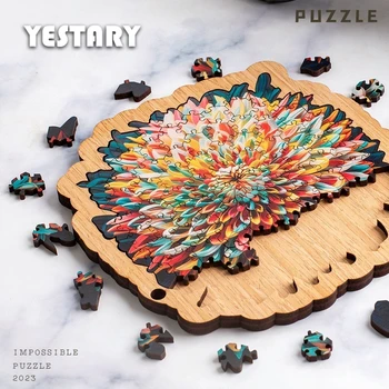YESTARY Puidust Puzzle Värvikad Chrysanthemum Pusled Mõistatusi Laps Mänguasja eeskirjade Eiramise Puzzle-Brain Teaser Hariduslik Mänguasi Lapsele