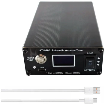 ATU-100 Antenni ja Tuuneri Ham Raadio-1.8-55Mhz Automaatne Antenni Tuuner, Mida N7DDC 100W Avatud Lähtekoodiga Shortwave Koos Aku Vastupidav