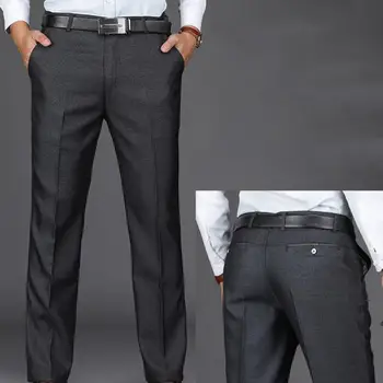 Äri Püksid Stiilne Anti-fade Tõmblukk nööpidega Streetwear Ülikond Püksid Meeste Püksid