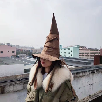 Kuum Mood Filmid Nõid Wizard Hat Pottsepad Sorteerimine Müts Nahast Halloween Pool Rekvisiidid, Kleit Up Müts Meeste Cosplay Kostüüm Kaunistada