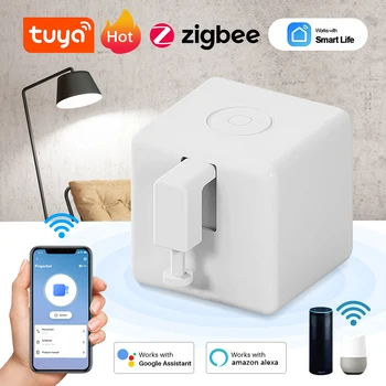 Tuya Zigbee Fingerbot Pluss Smart Fingerbot Lüliti Nupp Nupp Smart Elu Taimer hääljuhtimine Töötab Alexa Google Assistent