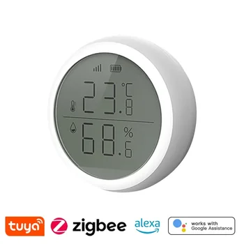 Tuya Smart ZigBee Termomeeter Kodu Siseruumide Temperatuuri Ja Niiskuse Andur, Mille LCD-Ekraan APP hääljuhtimine Alexa Google Kodu