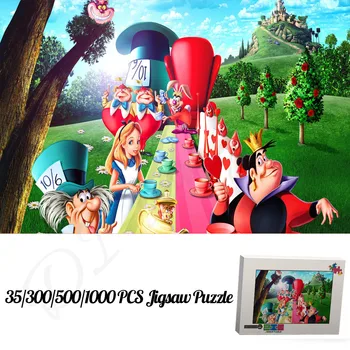 Disney 35 300 500 1000 Mõistatusi Disney Multikas Film Alice Imedemaal Puidust Cartoon Pusled Mõistatusi Lastele Haridus Mänguasjad
