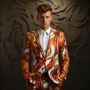 Uus Leek Meeste Püksid Meeste Ülikond 3D Digitaalne Trükkimine Sobiks Cos Pool Etapp Ööklubi Läikiv Lahe Tulemuslikkuse Ülikond