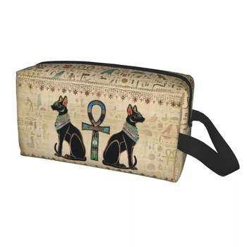Egiptuse Kassid Ja Ankh Rist Reisi Kosmeetika Kott Vana-Egiptuse Tualett-Meik Korraldaja Daamid Ilu Säilitamine Dopp Komplekt