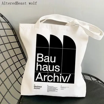 Naiste Lõuend Õlakott, Bauhaus Archiv Kohandatud Ostukott Õpilased Raamatuid Kott Harajuku Shopping Käekotid Tassima Tüdrukud