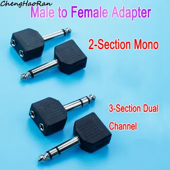 1/2 tk 2Pole Mono/3pole dual channel Jack Plug Adapter 6.35 Mees Topelt 3.5 Naine stereo Kõrvaklappide Mic Y-Splitter-Liides