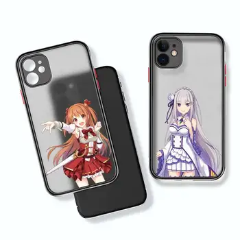 anime Re null Rem Emilia Telefon Puhul Värviline Kaitseraud Põrutuskindel Trasparent iPhone 12 11 Pro Max XR X XS 7 8 Plus Kate