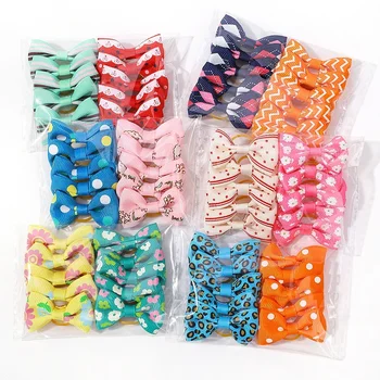 10tk Mini Print Bowknot peapaela Tüdrukutele Beebi Juuste Aksessuaarid, Dopamiini Värv Elastse kummipaelaga Peen Gem Pea Lipsu Komplekt