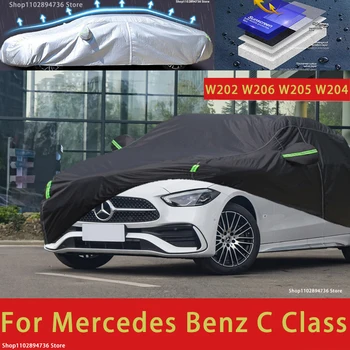 Mõeldud Mercedes benz c-class W202 W206 W205 W204 Täis Auto Hõlmab lumekatte Päikesevarju Veekindel Tolmukindel Väljast must auto katta