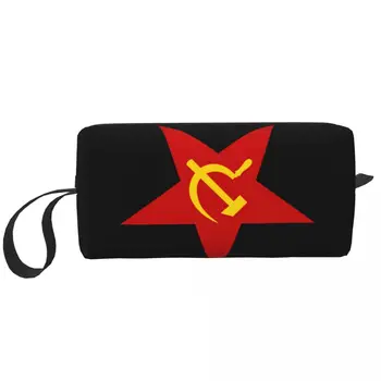 Nõukogude Liidu Red Star sirp Ja Vasar Reisi Tualett-Kott CCCP NSV liidu Lipu Meik Kosmeetika Korraldaja Ilu Säilitamine Dopp Komplekt