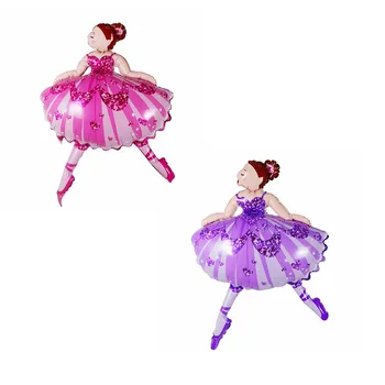 10/20/50tk Tantsu suur lilla roosa Ballerina balletitantsija Tüdrukud Foolium Õhupallid Tüdruk on Õnnelik Sünnipäeva Teenetemärkide Tarvikud