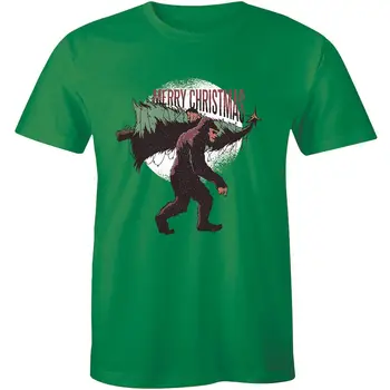 Häid Jõule Naljakas Gorilla Võtab Puu Õnnelik Puhkus Kingitus Tee Meeste T-särk