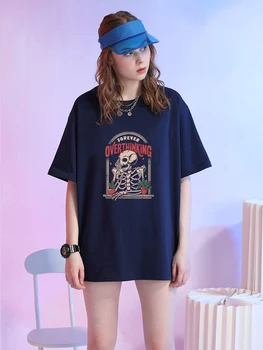 Skelett Mees, Rõdu Trükkimine Naiste Tshirt Pehme Hip-Hop Lühikesed Varrukad Lahe Suvi Streetwear Hingav T-Särgid Naine