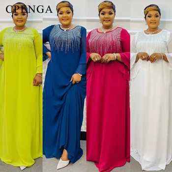 2023 Suvel Pikad Varrukad Aafrika Sifonki Kleit Naistele Elegantne Daam Pulm Õhtul Pool Kleit Moslemi Abaya seal kaftan Rüü