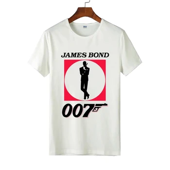 uus james bond 007 filmi logo t-särk meeste uus mood puuvillane lühikeste varrukatega topid tee trükitud unisex casual t-särk