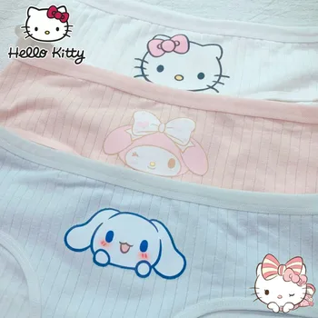 Sanrio Hello Kitty Naiste Aluspüksid Cartoon Armas Tüdrukute Püksikud Kawaii Tahked Värvi Prindib Mugav Underpant Püksid naistele