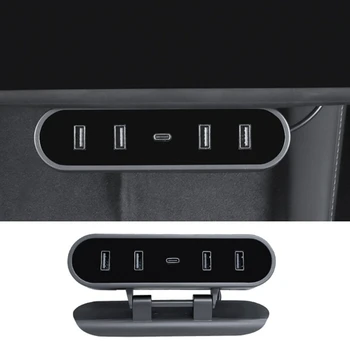 Sest Tesla Mudel 3 Mudel Y Docking Station HUB Alusel Ekraan 4 USB Shunt Adapter, Laadija Splitter Laiendamine Tarvikud