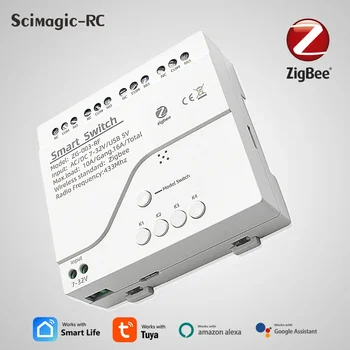 ZigBee 3.0 Smart Switch Traadita 1/2/4CH 12V 24V 220V Tuya Lüliti Moodul Smart Home Taimer hääljuhtimine Google ' i Kodu Alexa