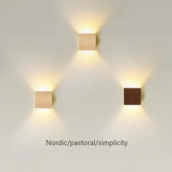 Nordic Log Värvi LED Seina Lamp Magamistoas voodi kõrval Seina Lamp elutuba Trepid Vahekäiguga Taust Seina Sise-Valgustusseadmete