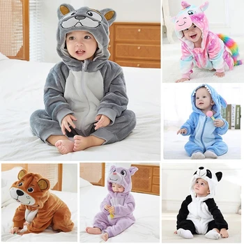 Cute Cartoon Lapp Baby Sipukad Õmblema Karu Panda Pidžaama Cotton Baby Poiss Tüdrukud Loomade Kostüümid Baby Kombekas Kigurumi Onesies